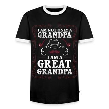 great-grandfather grandpa great-grandparents grandfather - Men's Ringer Shirt - black/white - Front - AI Model Female 172 light (172cm) & AI Model Male 178 light (178cm)