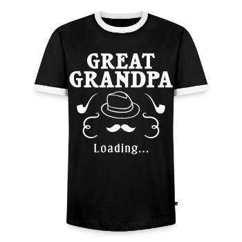 great-grandfather grandpa great-grandparents grandfather - Men's Ringer Shirt - black/white - Front - AI Model Female 172 light (172cm) & AI Model Male 178 light (178cm)
