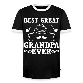 great-grandfather grandpa great-grandparents grandfather - Men's Ringer Shirt - black/white - Front - AI Model Female 172 light (172cm) & AI Model Male 178 light (178cm)