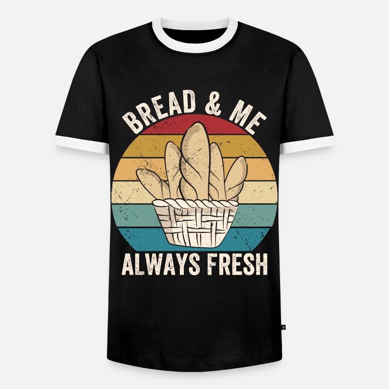 Funny bread baker - Men's Ringer Shirt - black/white