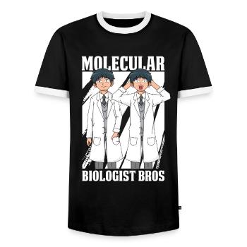 Biology Biologist Molecular biologist - Men's Ringer Shirt - black/white - Front - AI Model Female 172 light (172cm) & AI Model Male 178 light (178cm)
