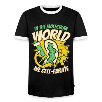 Biology Biologist Molecular biologist - Men's Ringer Shirt - black/white - Front - AI Model Female 172 light (172cm) & AI Model Male 178 light (178cm)