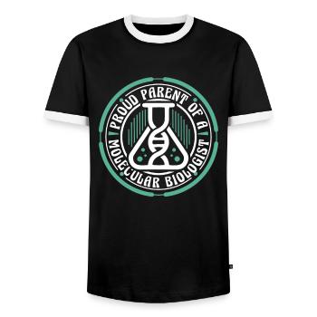 Biology Biologist Parent Molecular Biologist - Men's Ringer Shirt - black/white - Front - AI Model Female 172 light (172cm) & AI Model Male 178 light (178cm)
