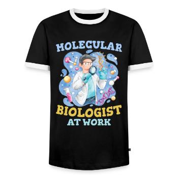 Biology Biologist Funny Molecular Biologist - Men's Ringer Shirt - black/white - Front - AI Model Female 172 light (172cm) & AI Model Male 178 light (178cm)