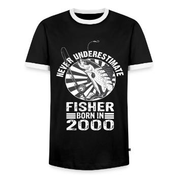 Ne sous-estimez jamais Fisher né en 2000 - T-shirt contrasté Homme - noir/blanc - Devant - AI Model Female 172 light (172cm) & AI Model Male 178 light (178cm)