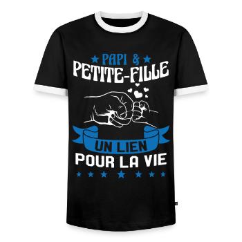 Papi & Petite Fille Grand Père Papy Cadeau - T-shirt contrasté Homme - noir/blanc - Devant - AI Model Female 172 light (172cm) & AI Model Male 178 light (178cm)