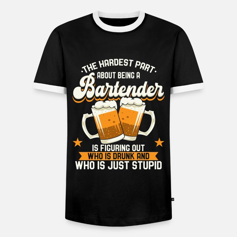 Als Barkeeper Barending - Männer Kontrast-T-Shirt - Schwarz/Weiß