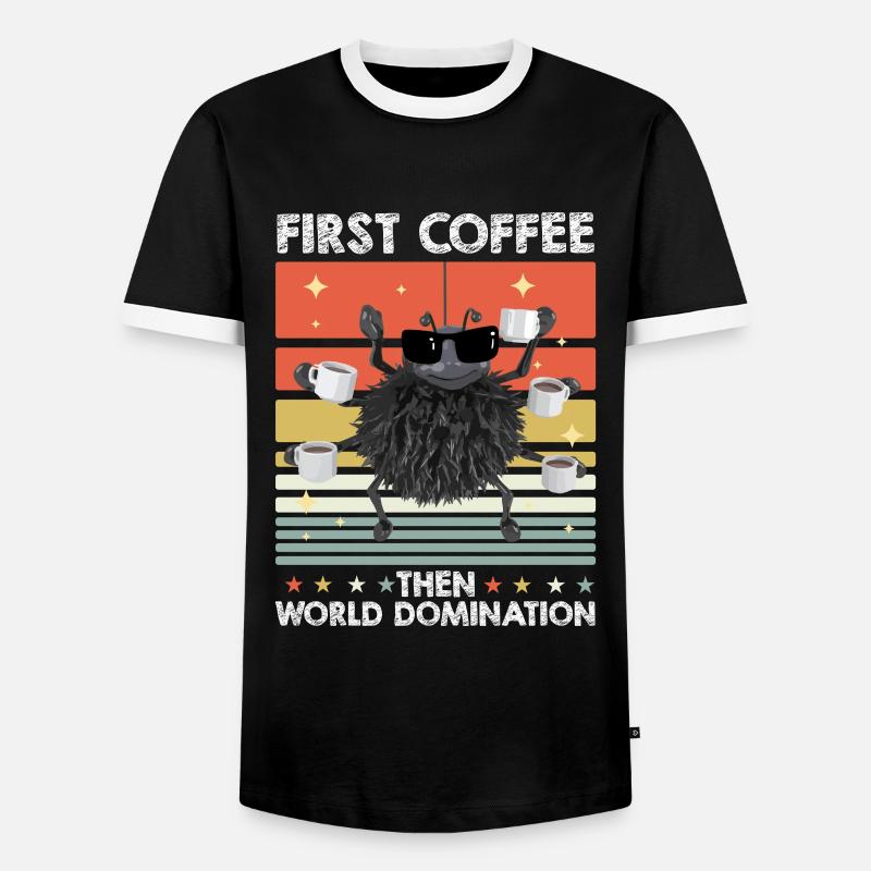 Spinne Sonnenbrille Kaffee - Männer Kontrast-T-Shirt - Schwarz/Weiß