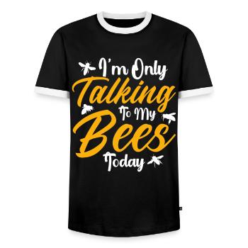 Beekeeping Beekeepers Bees Honey Beekeepers - Men's Ringer Shirt - black/white - Front - AI Model Female 172 light (172cm) & AI Model Male 178 light (178cm)