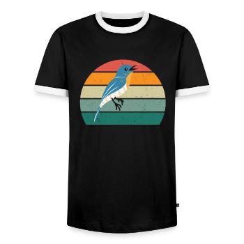 oiseaux vol planeur air plumes plumes vol oiseau - T-shirt contrasté Homme - noir/blanc - Devant - AI Model Female 172 light (172cm) & AI Model Male 178 light (178cm)