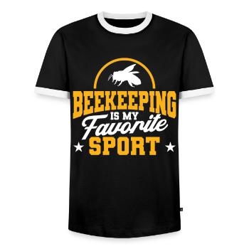 Beekeeping Beekeepers Bees Honey Beekeepers - Men's Ringer Shirt - black/white - Front - AI Model Female 172 light (172cm) & AI Model Male 178 light (178cm)