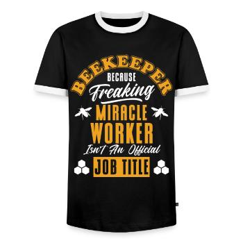 Beekeeping Beekeepers Bees Honey Beekeepers - Men's Ringer Shirt - black/white - Front - AI Model Female 172 light (172cm) & AI Model Male 178 light (178cm)