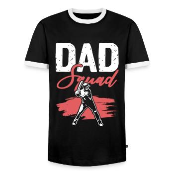 baseball dad squad - Männer Kontrast-T-Shirt - Schwarz/Weiß - Vorne - AI Model Female 172 light (172cm) & AI Model Male 178 light (178cm)