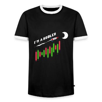 Je suis une crypto-monnaie Hodler Crypto - T-shirt contrasté Homme - noir/blanc - Devant - AI Model Female 172 light (172cm) & AI Model Male 178 light (178cm)