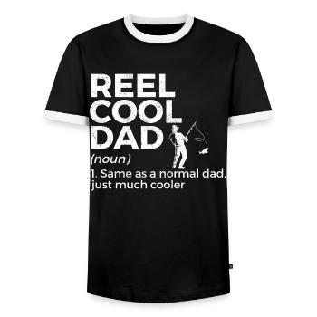 Fishing Angler Fishing - Men's Ringer Shirt - black/white - Front - AI Model Female 172 light (172cm) & AI Model Male 178 light (178cm)