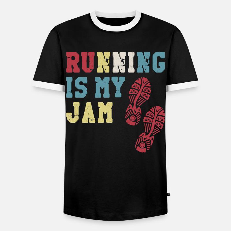 Running Runner Half Marathon - Men's Ringer Shirt - black/white