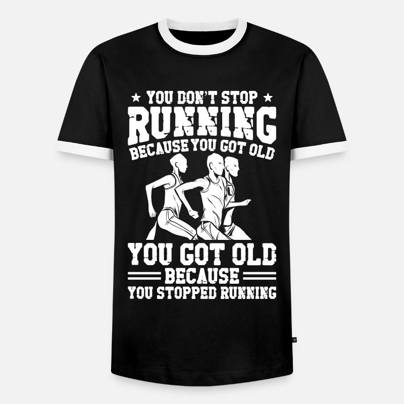 Running Runner Half Marathon - Men's Ringer Shirt - black/white
