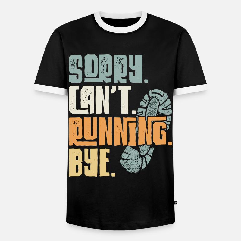 Running Runner Half Marathon - Men's Ringer Shirt - black/white
