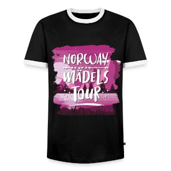 Norwegen Mädels Tour - Männer Kontrast-T-Shirt - Schwarz/Weiß - Vorne - AI Model Female 172 light (172cm) & AI Model Male 178 light (178cm)