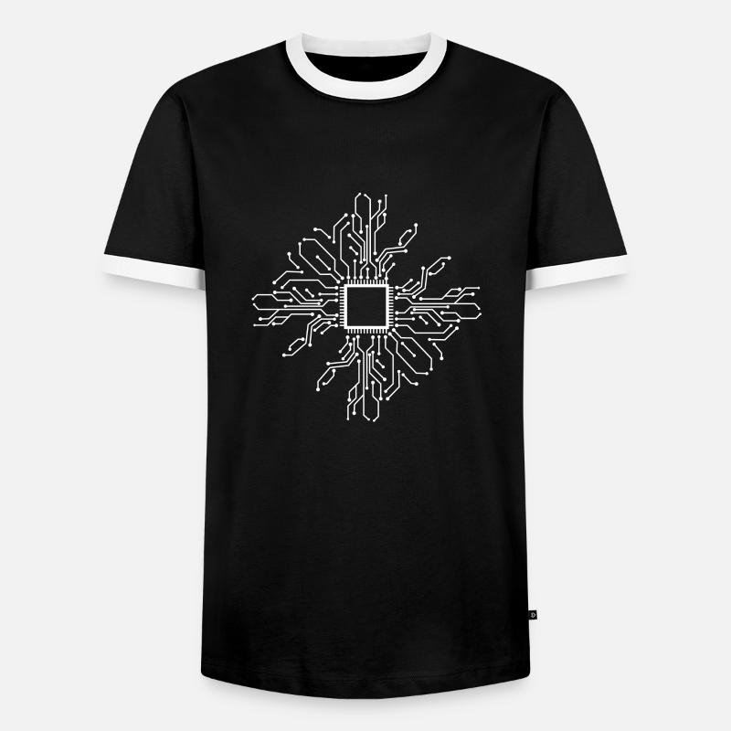 Electronics Technician PCB CPU - Men's Ringer Shirt - black/white