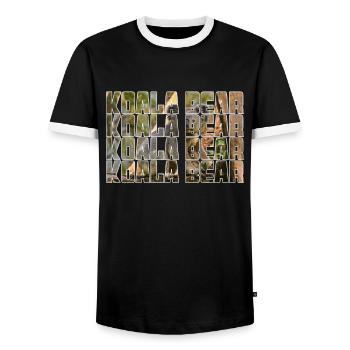 Koala Ours - T-shirt contrasté Homme - noir/blanc - Devant - AI Model Female 172 light (172cm) & AI Model Male 178 light (178cm)