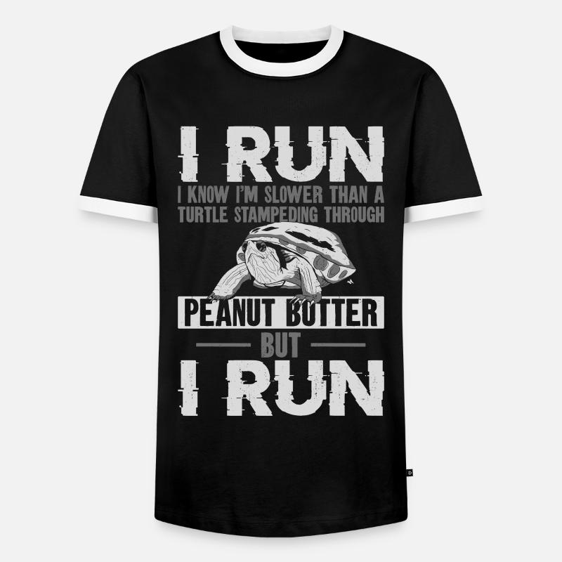 Running Runner Half Marathon - Männer Kontrast-T-Shirt - Schwarz/Weiß
