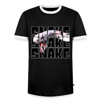 Serpent - T-shirt contrasté Homme - noir/blanc - Devant - AI Model Female 172 light (172cm) & AI Model Male 178 light (178cm)
