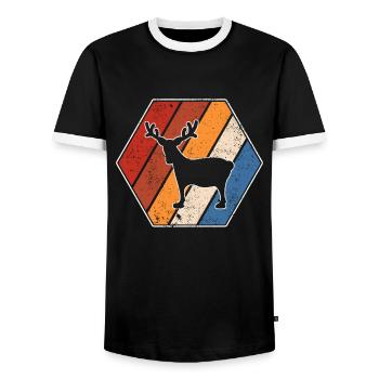 Moose Retro - T-shirt contrasté Homme - noir/blanc - Devant - AI Model Female 172 light (172cm) & AI Model Male 178 light (178cm)