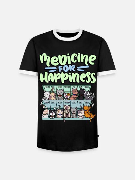 My Happy Medicine Every Day Pill - Men's Ringer Shirt - black/white