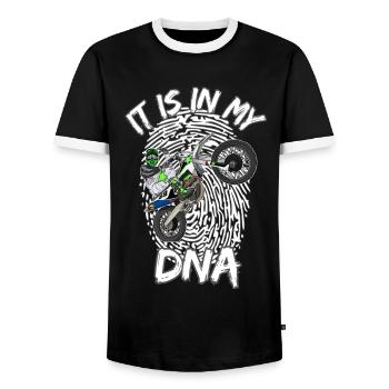 Motocross / Enduro / Freestyle mx / Dirtbike retro - Männer Kontrast-T-Shirt - Schwarz/Weiß - Vorne - AI Model Female 172 light (172cm) & AI Model Male 178 light (178cm)