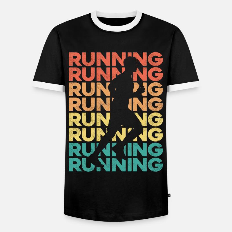 Running Runner Half Marathon - Männer Kontrast-T-Shirt - Schwarz/Weiß