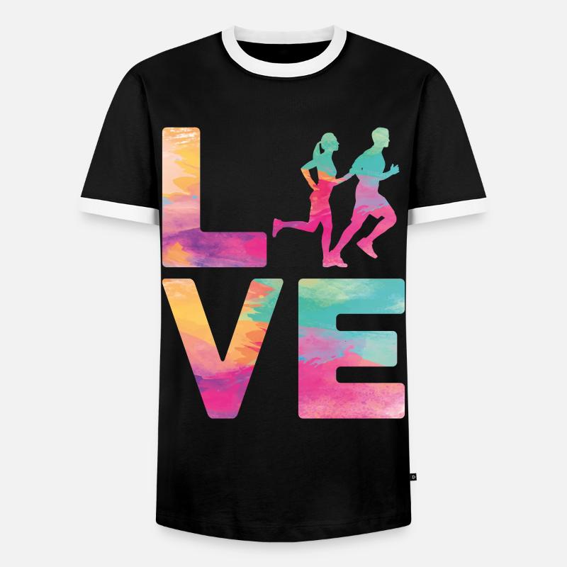 Running Runner Half Marathon - Men's Ringer Shirt - black/white