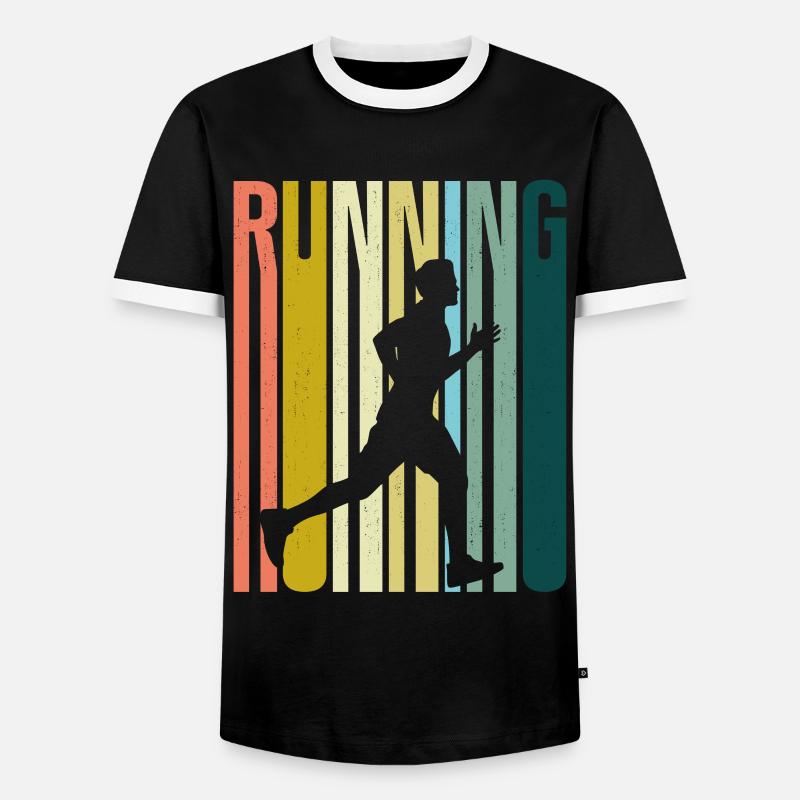 Running Runner Half Marathon - Men's Ringer Shirt - black/white