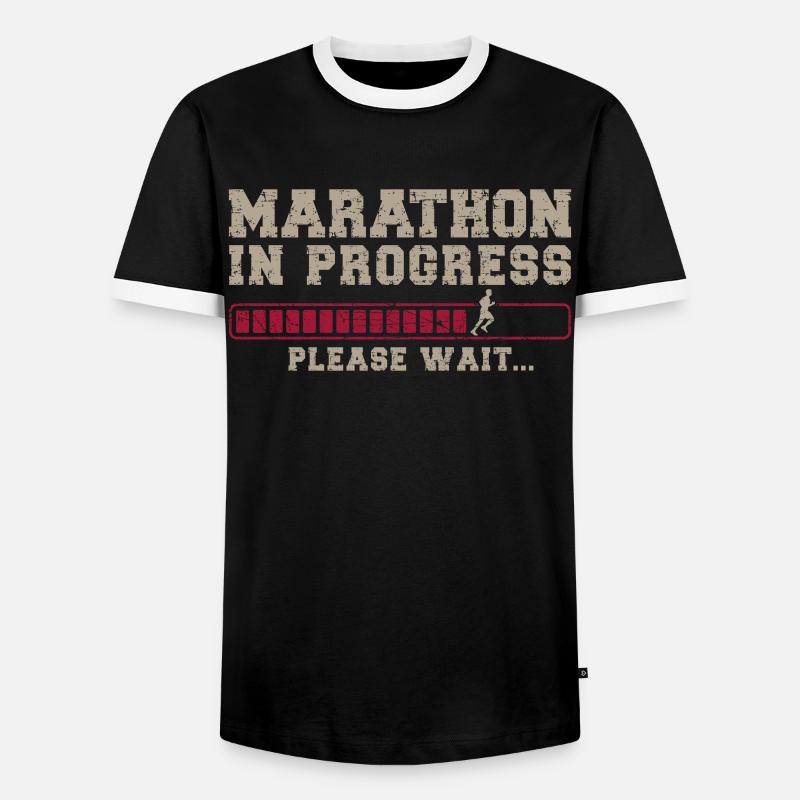 Running Runner Half Marathon - Men's Ringer Shirt - black/white