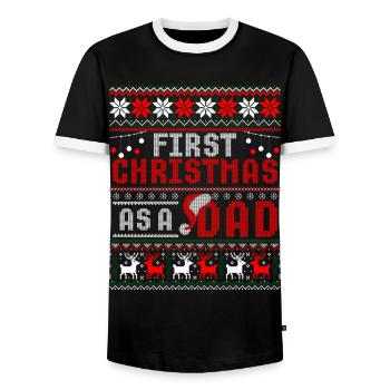 First Christmas As A Dad Nice Father Christmas - Männer Kontrast-T-Shirt - Schwarz/Weiß - Vorne - AI Model Female 172 light (172cm) & AI Model Male 178 light (178cm)