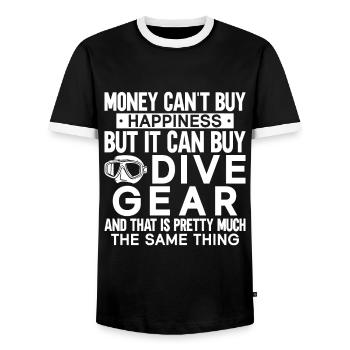 Sporttauchen Geschenk Unterwasser Sporttaucher - Männer Kontrast-T-Shirt - Schwarz/Weiß - Vorne - AI Model Female 172 light (172cm) & AI Model Male 178 light (178cm)