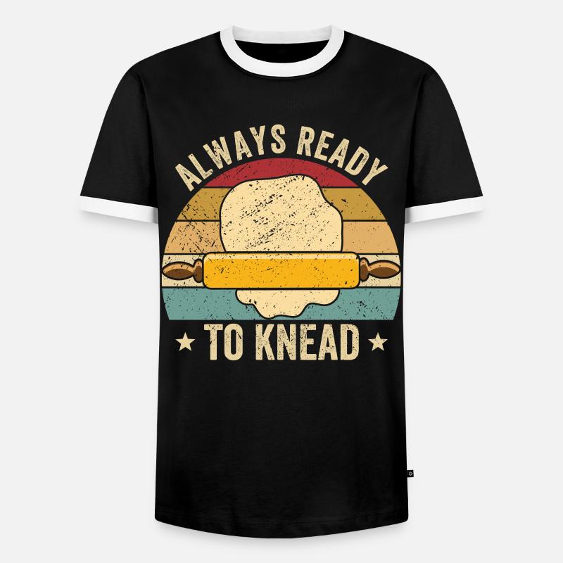 Funny bread baker - Men's Ringer Shirt - black/white