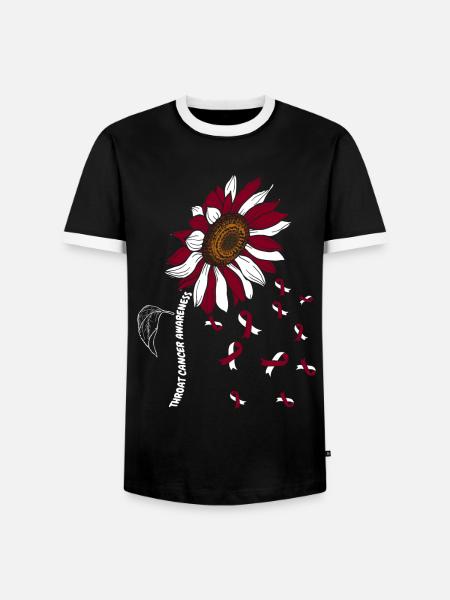 Kehlkopfkrebs Awareness Sonnenblume - Männer Kontrast-T-Shirt - Schwarz/Weiß