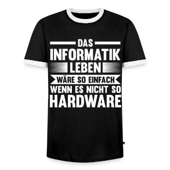 IT Fachmann Informatik Informatiker Programmierer - Männer Kontrast-T-Shirt - Schwarz/Weiß - Vorne - AI Model Female 172 light (172cm) & AI Model Male 178 light (178cm)