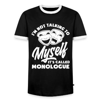 Acteurs de théâtre Répétition d’artistes - T-shirt contrasté Homme - noir/blanc - Devant - AI Model Female 172 light (172cm) & AI Model Male 178 light (178cm)