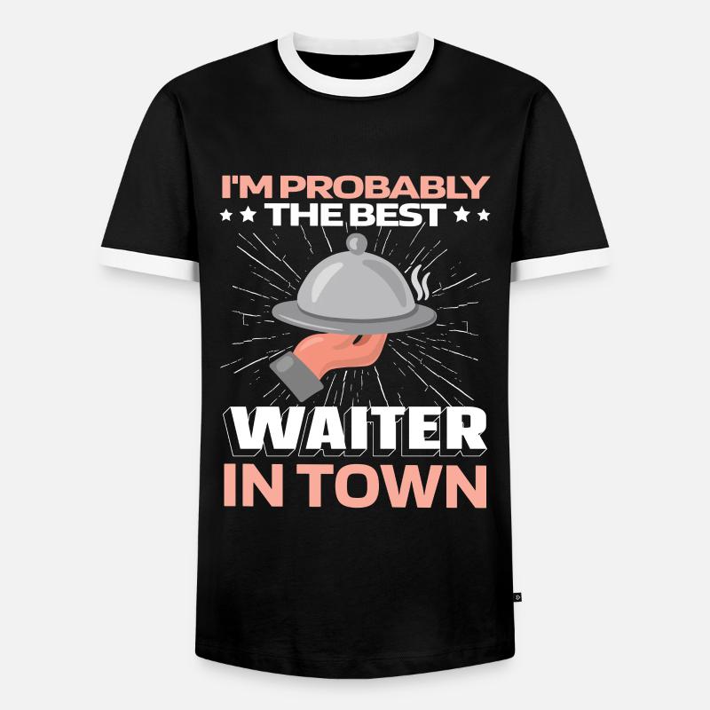 Kellner Kellnerin Witzig - Männer Kontrast-T-Shirt - Schwarz/Weiß