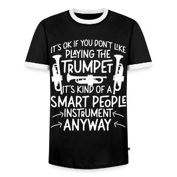 Trompettiste C’est OK si vous - T-shirt contrasté Homme - noir/blanc - Devant - AI Model Female 172 light (172cm) & AI Model Male 178 light (178cm)