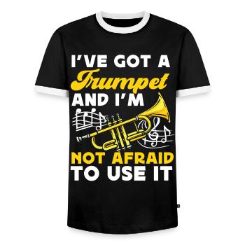 Trumpet Player I've Got A Trumpet - Männer Kontrast-T-Shirt - Schwarz/Weiß - Vorne - AI Model Female 172 light (172cm) & AI Model Male 178 light (178cm)