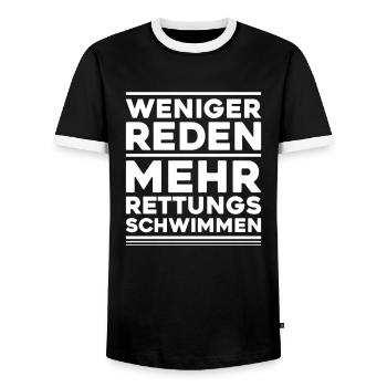 Rettungsschwimmer Wasserrettung Lifesaver - Männer Kontrast-T-Shirt - Schwarz/Weiß - Vorne - AI Model Female 172 light (172cm) & AI Model Male 178 light (178cm)