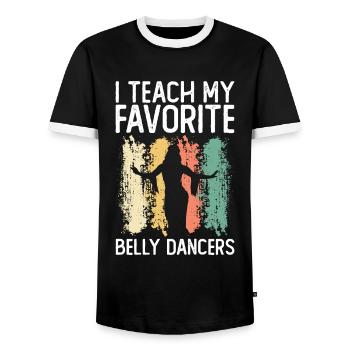 Danse du ventre Danseuse du ventre Professeur Danseur Cadeau - T-shirt contrasté Homme - noir/blanc - Devant - AI Model Female 172 light (172cm) & AI Model Male 178 light (178cm)