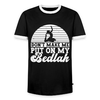 Danse du ventre Danseur du ventre Bedlah Dancer Cadeau - T-shirt contrasté Homme - noir/blanc - Devant - AI Model Female 172 light (172cm) & AI Model Male 178 light (178cm)