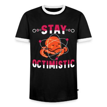 Poulpe Poulpe Tentacule de mer Poulpe Poulpe Poulpe Poulpe - T-shirt contrasté Homme - noir/blanc - Devant - AI Model Female 172 light (172cm) & AI Model Male 178 light (178cm)