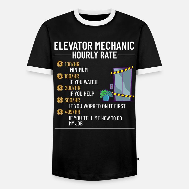 Technicien d’ascenseur Élévateur élévateur - T-shirt contrasté Homme - noir/blanc
