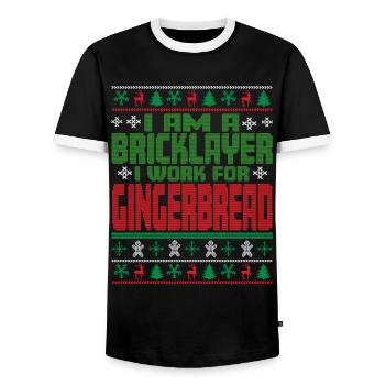 Mason Christmas Saying - Men's Ringer Shirt - black/white - Front - AI Model Female 172 light (172cm) & AI Model Male 178 light (178cm)