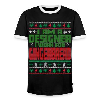Dicton de Noël de designer - T-shirt contrasté Homme - noir/blanc - Devant - AI Model Female 172 light (172cm) & AI Model Male 178 light (178cm)